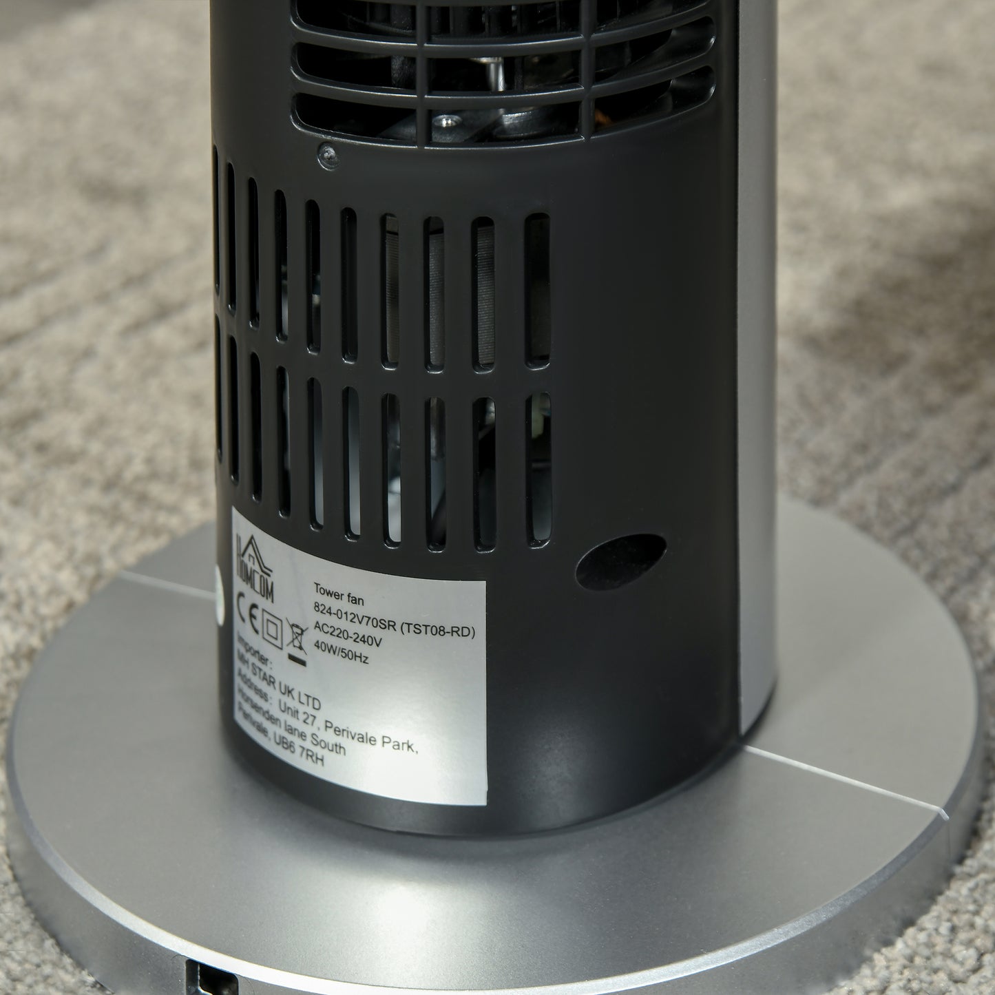 HOMCOM 31 Inch Bladeless Oscillating Tower Fan with 70° Oscillation, Remote Control, 7.5H Timer, 3 Speed 3 Modes, Electric Floor Standing Cooling Fan for Home Bedroom Office, Silver--ChewyGames-ChewyGames
