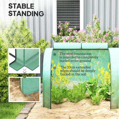 Outsunny 395  x 100 cm Low Tunnel Greenhouse - Green