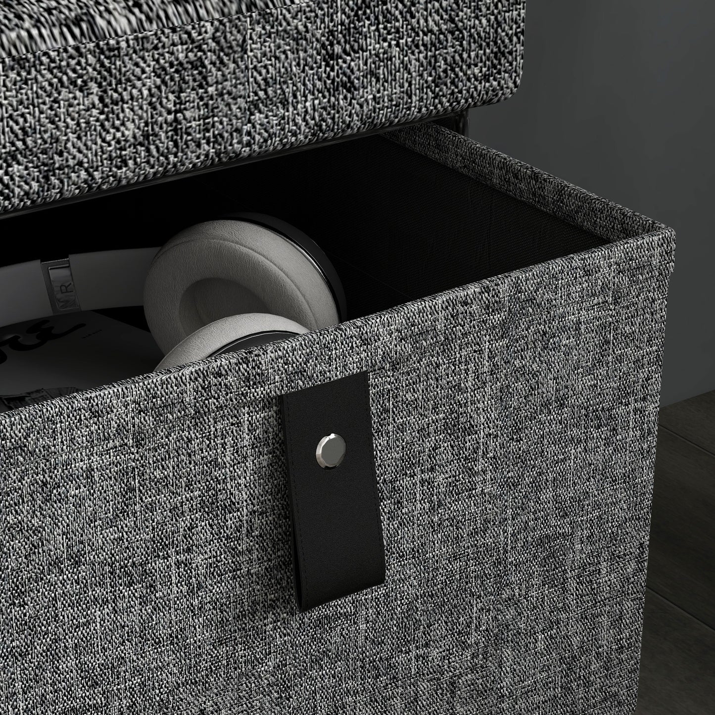 HOMCOM Six-Drawer Shoe Storage Bench, with Padded Top Seat - Dark Grey--ChewyGames-ChewyGames