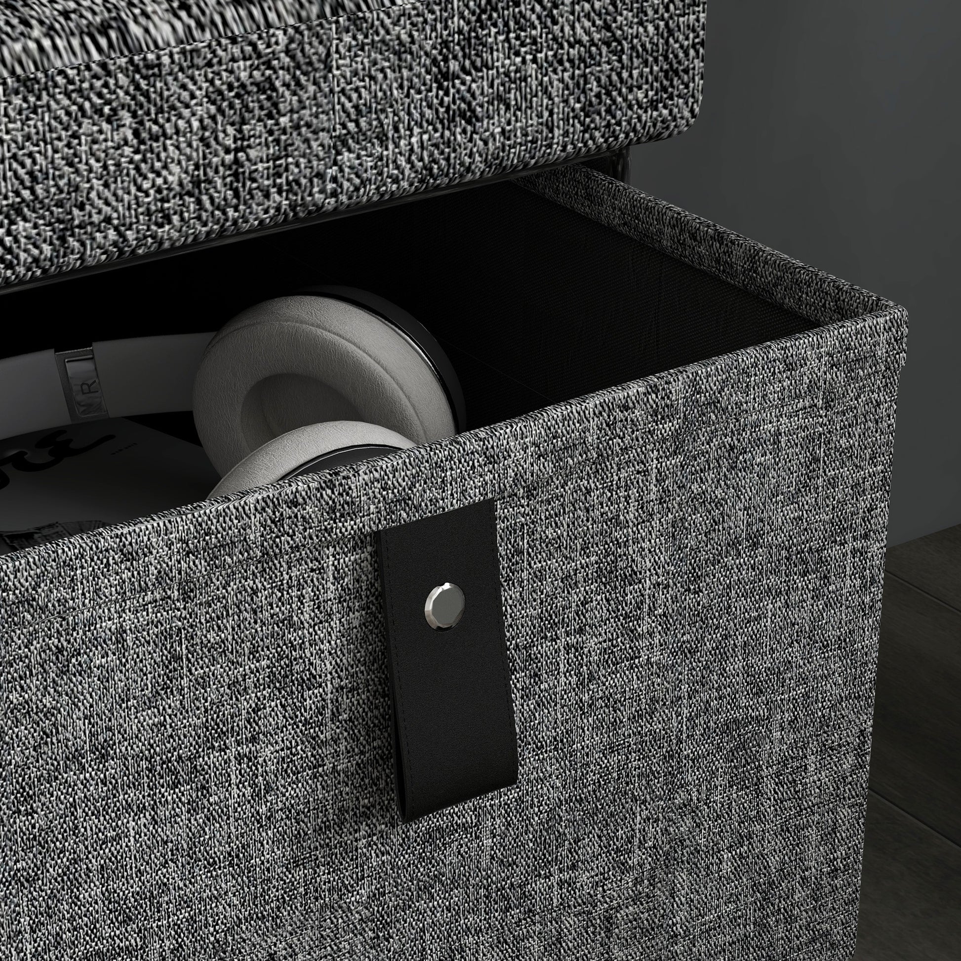 HOMCOM Six-Drawer Shoe Storage Bench, with Padded Top Seat - Dark Grey--ChewyGames-ChewyGames