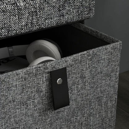 HOMCOM Six-Drawer Shoe Storage Bench, with Padded Top Seat - Dark Grey--ChewyGames-ChewyGames