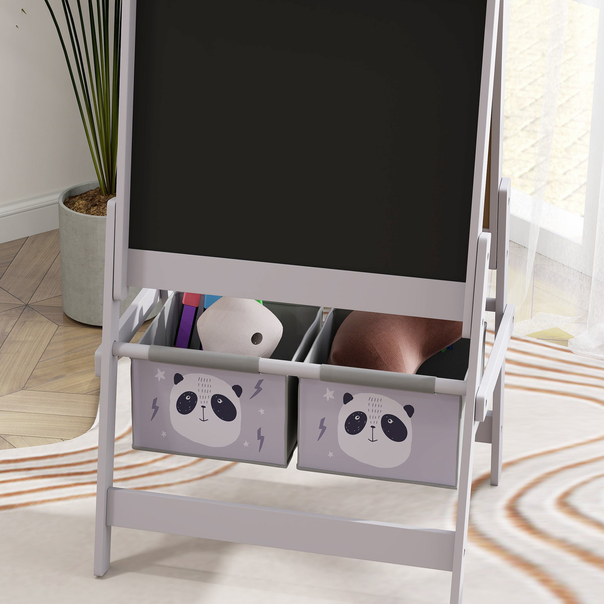 AIYAPLAY 3-In-1 Kids Easel with Paper Roll, Art Easel, with Storage - Grey--ChewyGames-ChewyGames