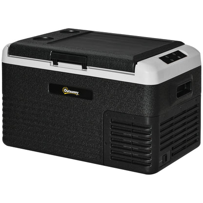 Outsunny 30L Portable Car Refrigerator - Grey and Black