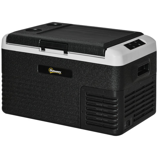 Outsunny 30L Portable Car Refrigerator - Grey and Black