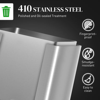 HOMCOM 34L Double Compartment Kitchen Bin, with Soft-Close Lid