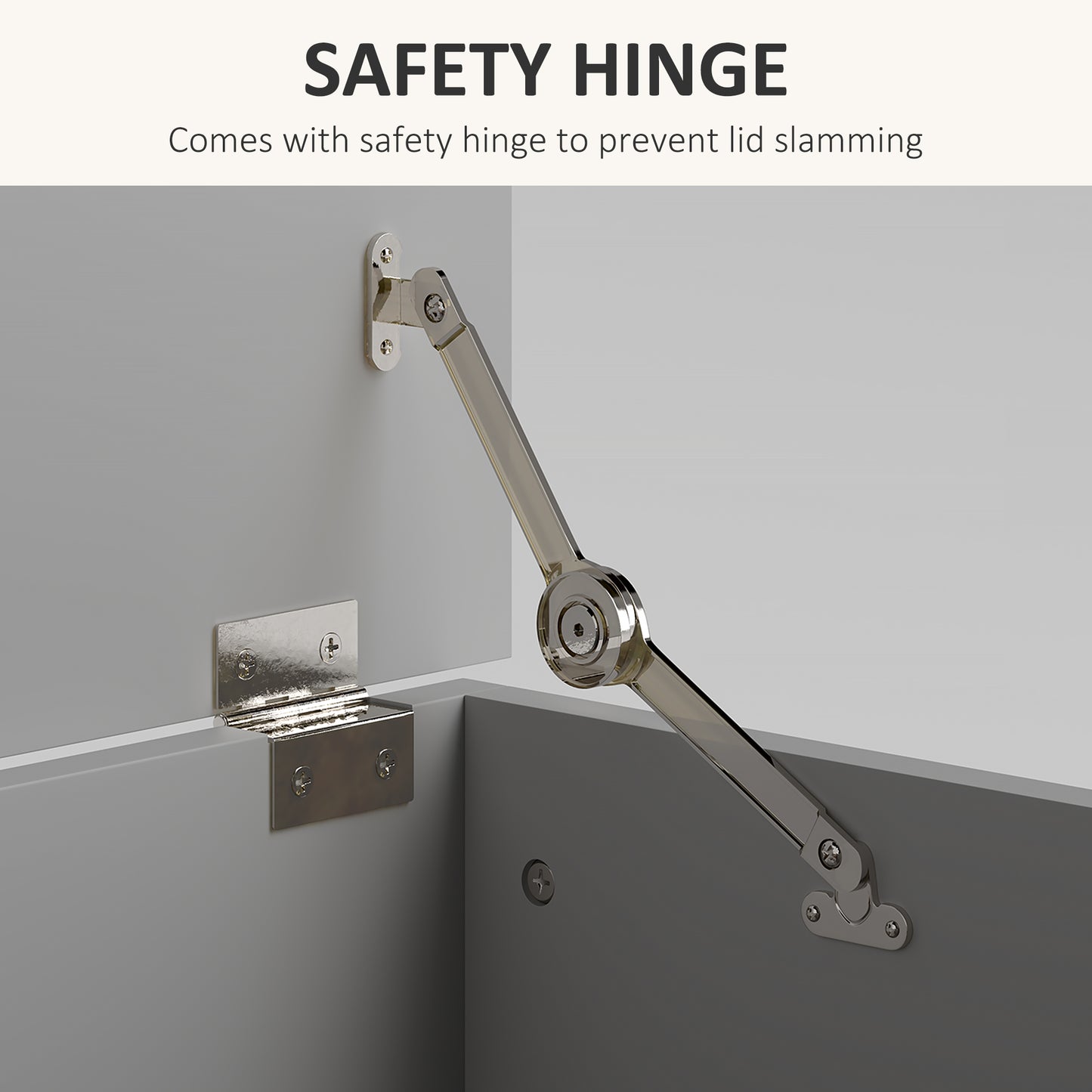 Storage Chest With Lid, 113L Storage Box Grey