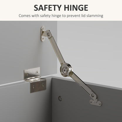 Storage Chest With Lid, 113L Storage Box Grey