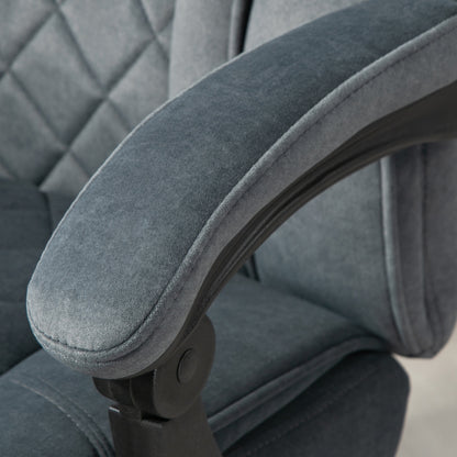 Vinsetto Massage Office Chair, Heated Reclining Computer Chair with Adjustable Height and Footrest, Dark Grey