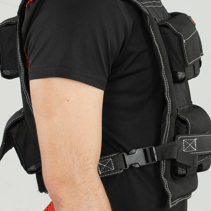 SPORTNOW 20KG Adjustable Weighted Vest, Running Weight Vest, with 30 Metal Weights, Reflective Strips, for Running, Exercise