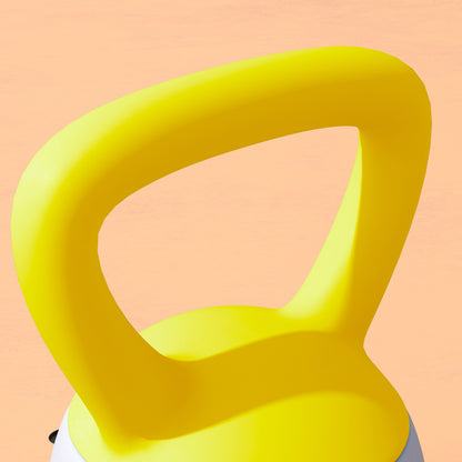 SPORTNOW 10KG Soft Kettlebell, Kettlebell with Non-Slip Handle for Home Gym, Weight Lifting, Strength Training, Yellow/Grey