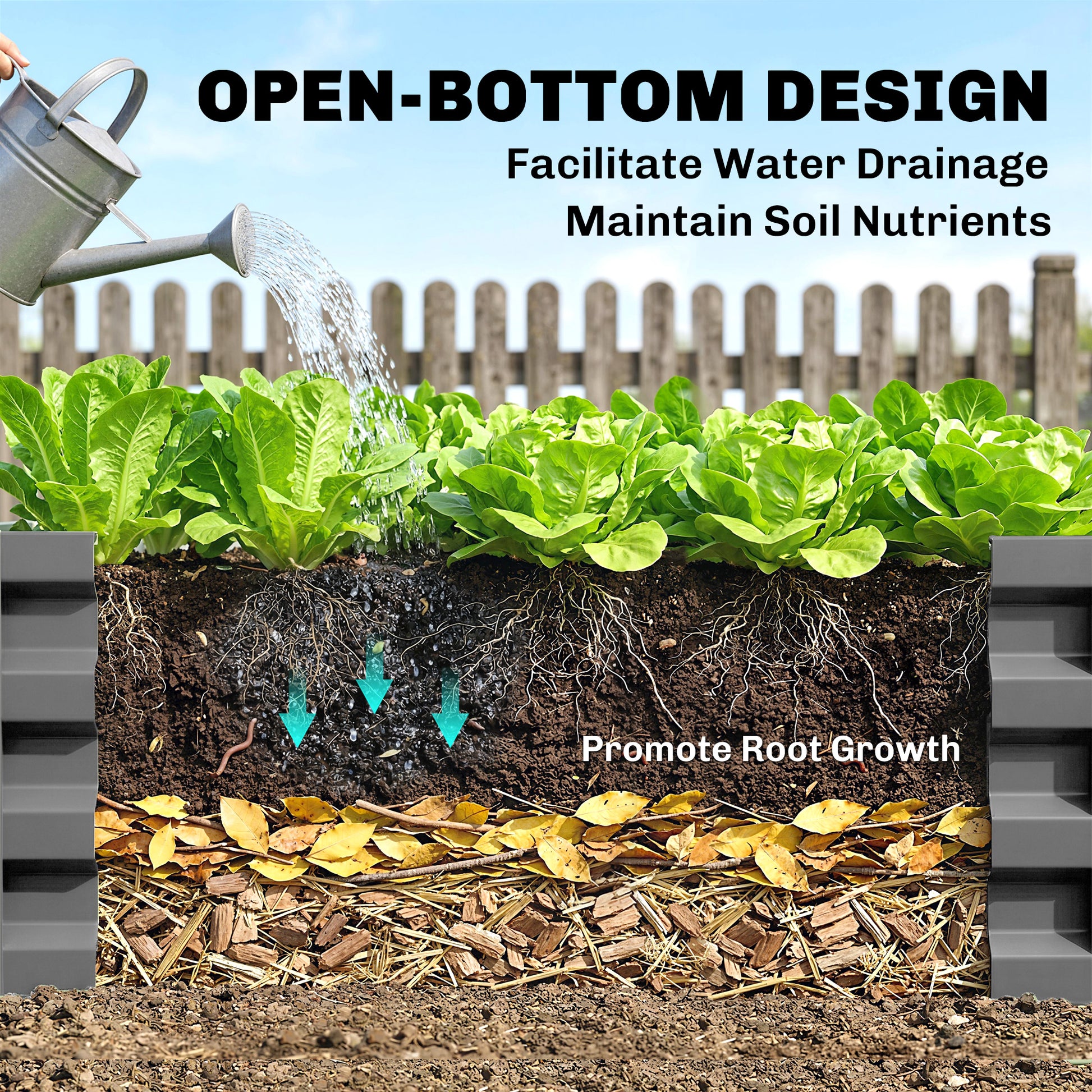 Outsunny 432L Square Raised Garden Bed Box Steel Frame for Vegetables, Flowers and Herbs, 120 x 120 x 30cm, Light Grey--ChewyGames-ChewyGames