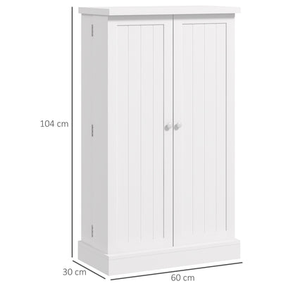 HOMCOM Kitchen Cupboard 6-tier Door Racks Freestanding Multi-Storage with Adjustable Shelves, White