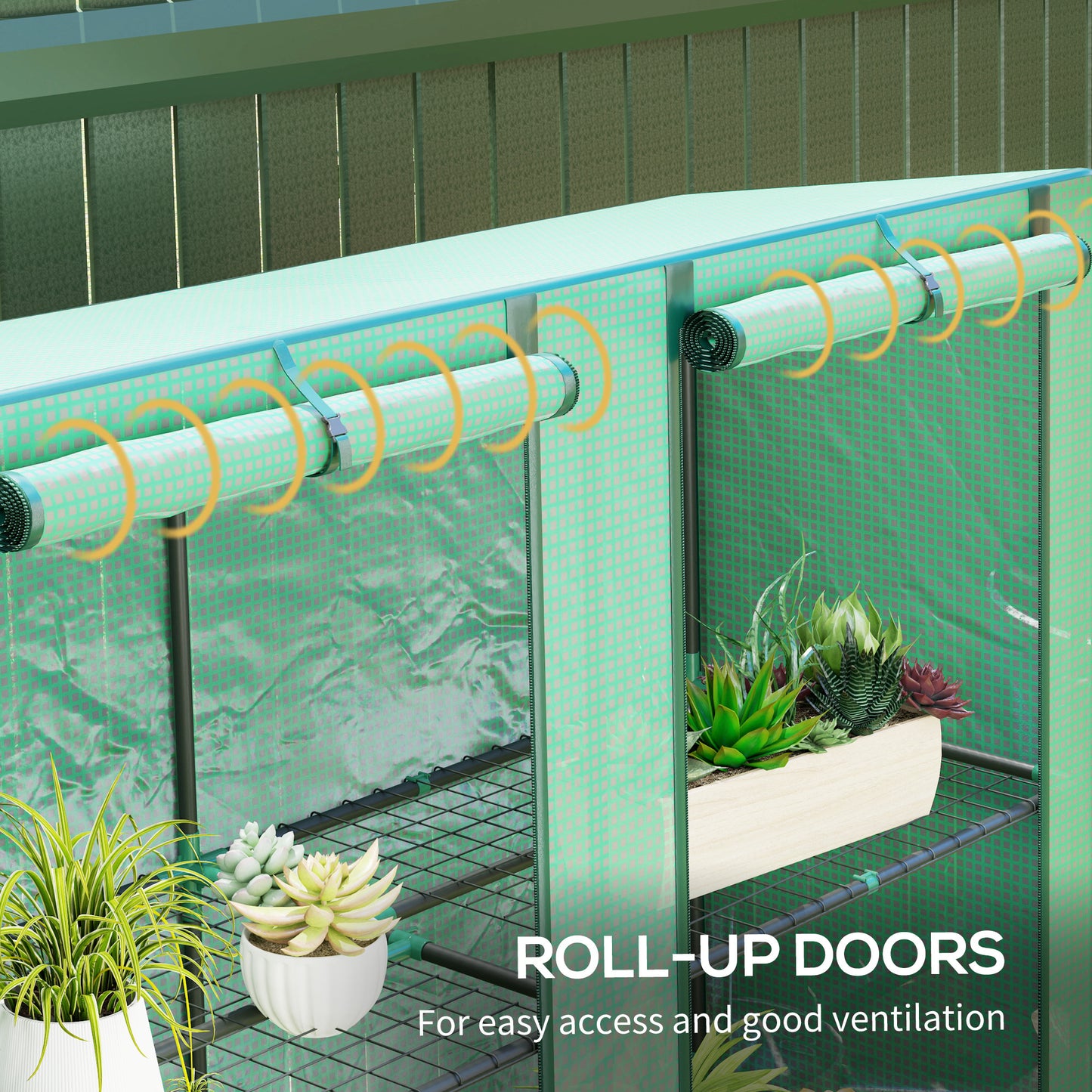 Outsunny Three-Tier Mini Greenhouse - Green
