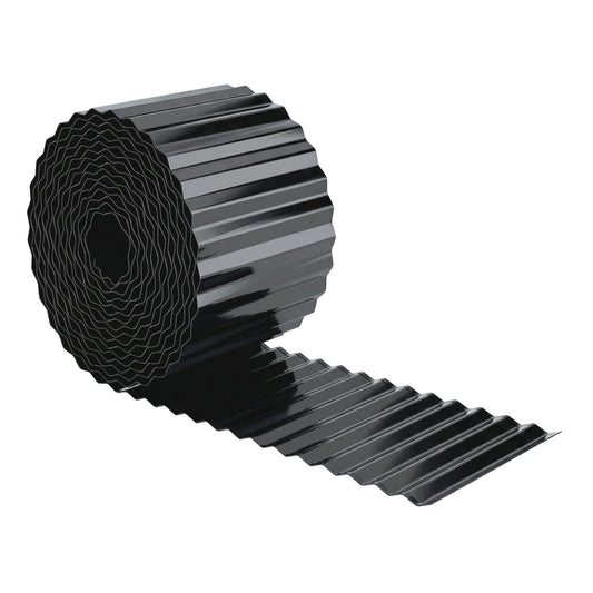 Outsunny Metal Garden Edging Border, 8 in x 21.3 ft Corrugated Heavy Duty Galvanised Steel Lawn Edging, Dark Grey--ChewyGames-ChewyGames