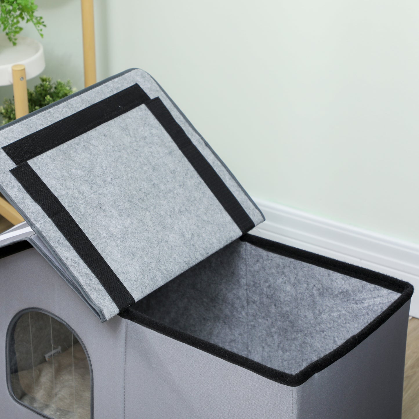 PawHut Outdoor Cat House, Weather Resistant Feral Cat Cave with Elevated Base and Cushion for Winter, Grey--ChewyGames-ChewyGames