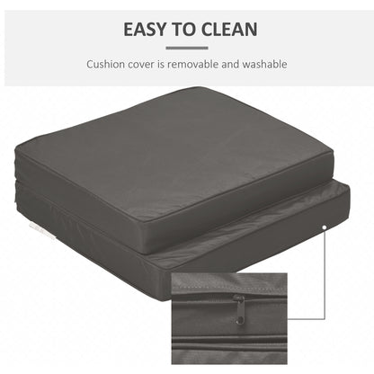 Outsunny 2-Piece Garden Seat and Back Cushion Set, Replacement Cushions for Outdoor Furniture with Seat Cushion and Back Cushion, Dark Grey