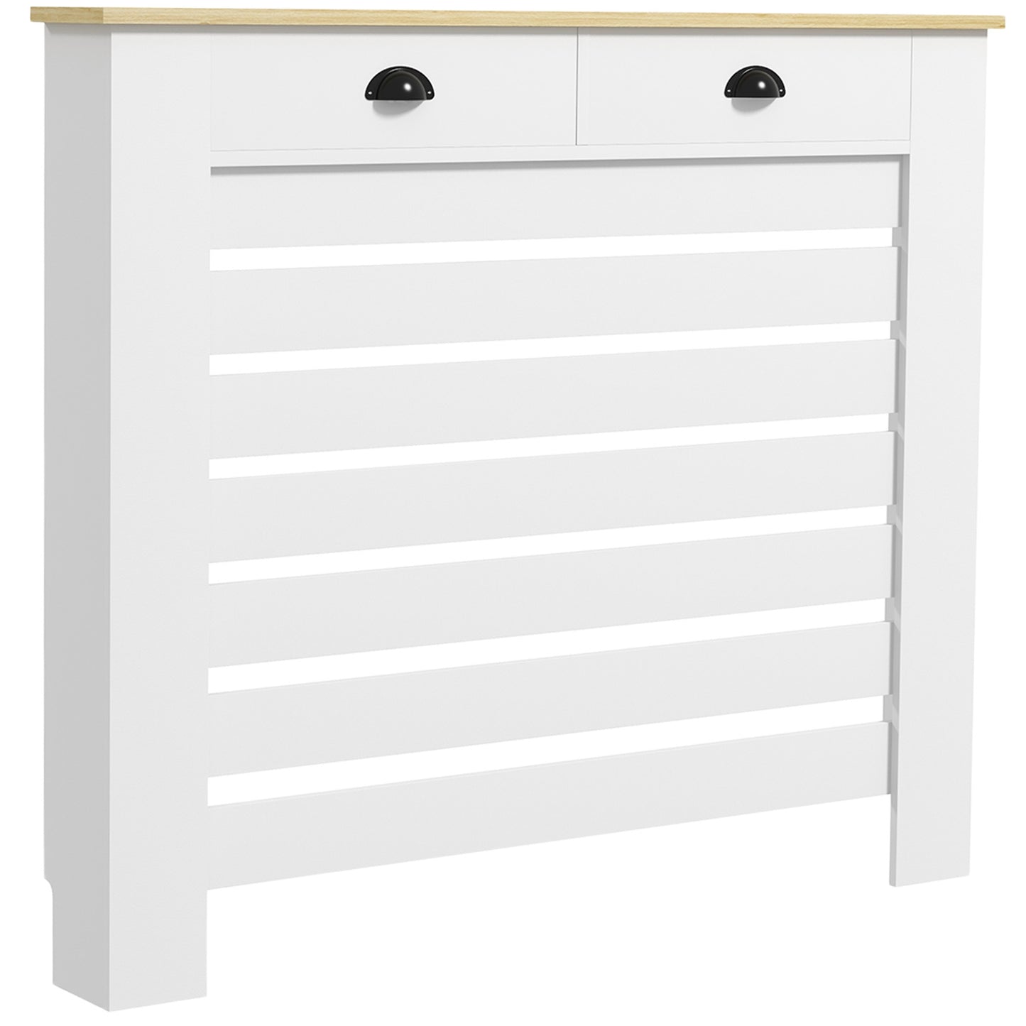HOMCOM 95.5H x 111Wcm Radiator Cover, with Drawer - White--ChewyGames-ChewyGames