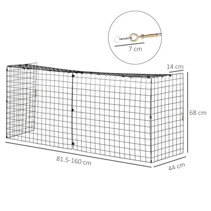 HOMCOM Extendable Fire Guard Screen, Freestanding Fire Screen Spark Guard, Folding Fireplace Cover, Wire Mesh, Child & Pet Safety Barrier for Fireplaces, 81.5-160cm, Black