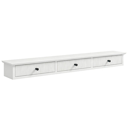 HOMCOM Shelf Wall-Mounted Storage Shelf Shelving Unit MDF 93 x 15 x 10 cm Entryway Kitchen Living Room, White