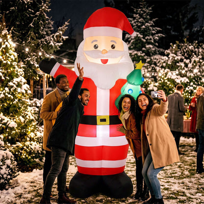 Outsunny Inflatable Christmas Decoration, 8FT Christmas Inflatable Santa with Bright LED Light, Red