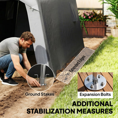 Outsunny 1.8 x 2.4m Garden Storage Shed Tent, Waterproof Portable Shed Shelter for Motorbike, Garden Tools, Bike Storage