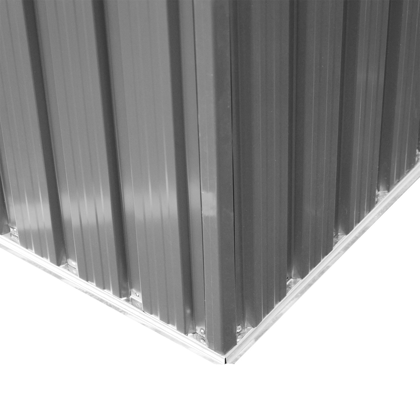 Outsunny 6x8 Metal Garden Shed, Sloped Roof Shed with Ventilation & Storage Solutions, Grey