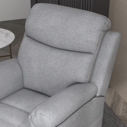 HOMCOM Power Lift Recliner Chair, Electric Lift Chair for Elderly, Overstuffed Linen Fabric Riser and Reclining Armchair with Remote Control, Side Pockets, for Living Room, Grey