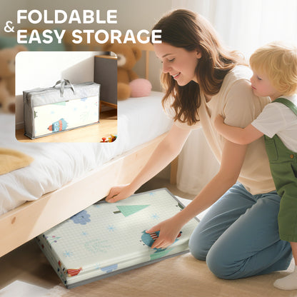 AIYAPLAY Foldable Baby Plat Mat Double Sided, Kids Floor Mat for Crawling, 200L x 150W cm, Car track and Owl Theme-Play Mats-ChewyGames-ChewyGames
