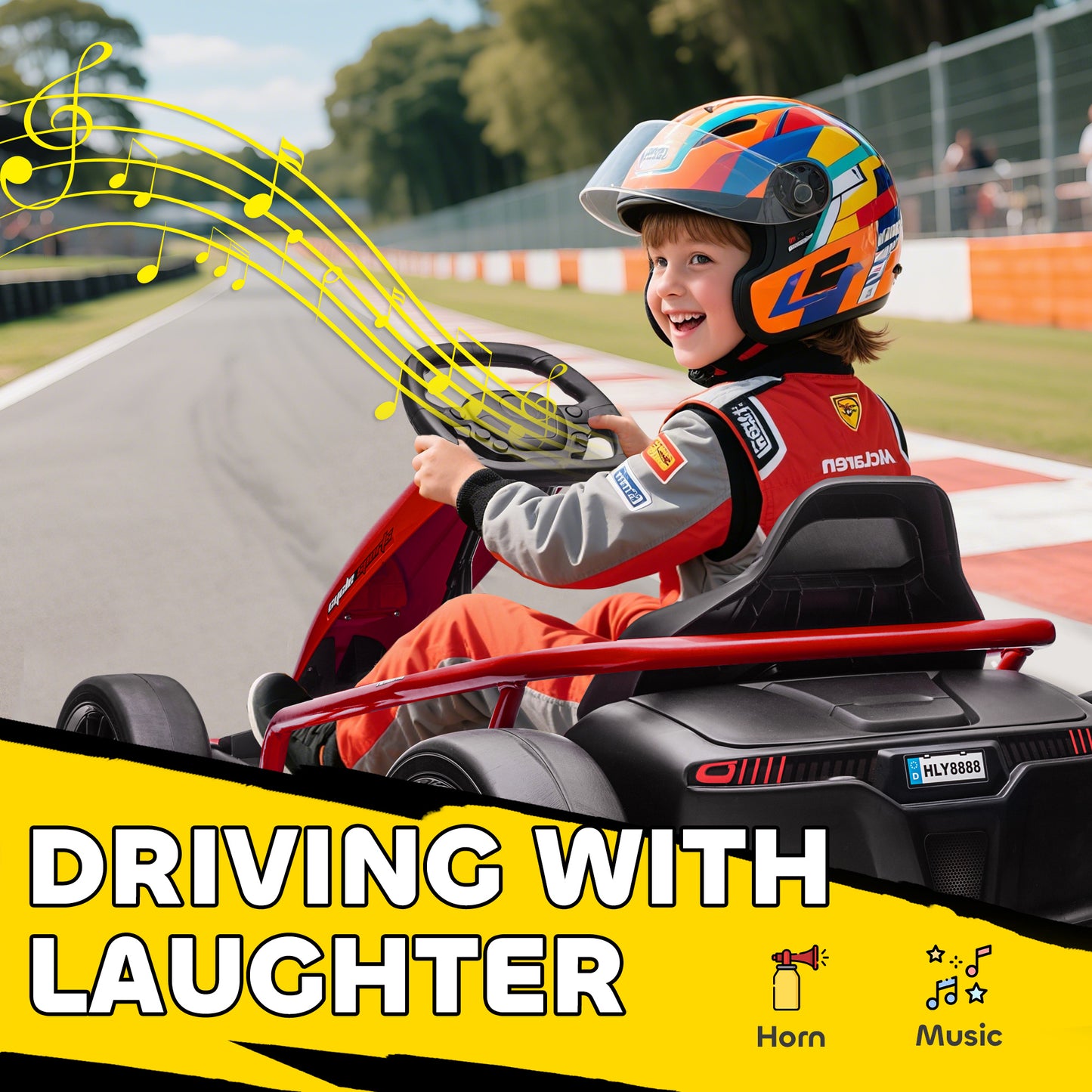 HOMCOM 24V Electric Go Kart for Kids, Drift Ride-On Racing Go Kart with 2 Speeds, for Boys Girls Aged 8-12 Years Old, Red