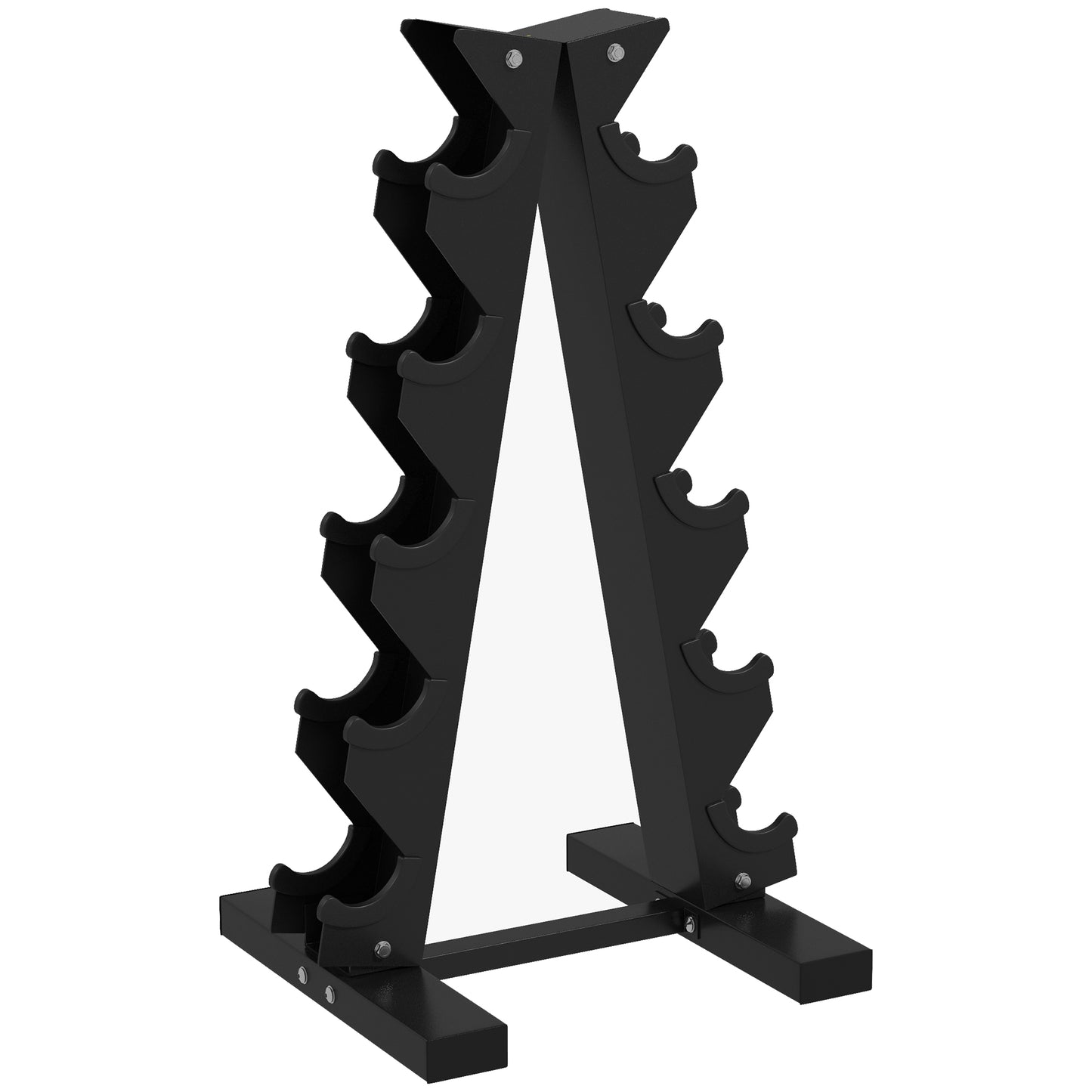 SPORTNOW Five-Tier Dumbbell Storage Rack, for Home Gym Exercise - Black-Free Weight Storage Racks-ChewyGames-ChewyGames