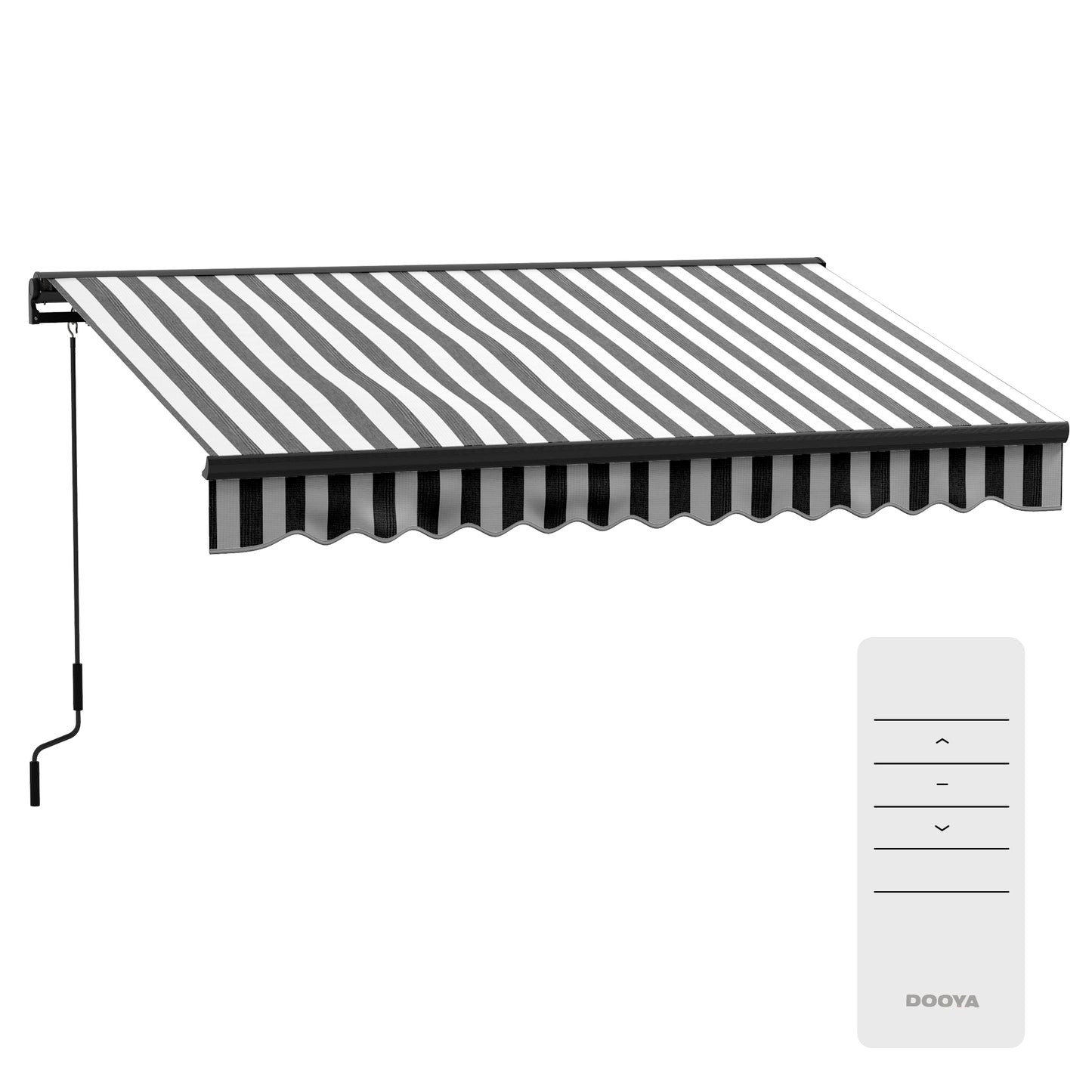 Outsunny 3 x 2m Aluminium Frame Electric Awning, with Remote - Grey/White--ChewyGames-ChewyGames
