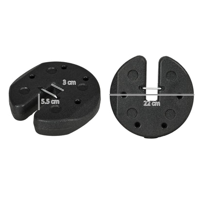 Outsunny Total 12KG Gazebo Weights Set of 4, Weights for Gazebo Legs with Reinforce Pins and Carry Belt, for Canopies Tents