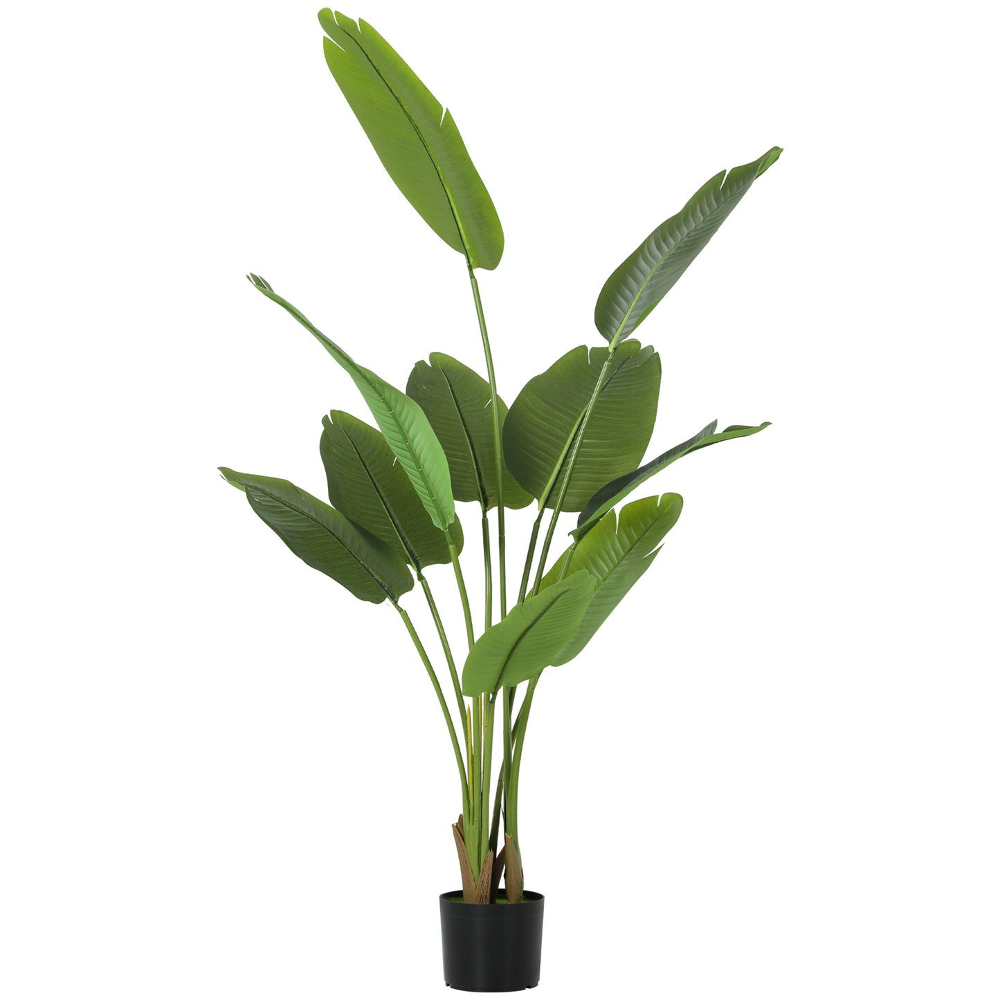 HOMCOM 160cm Tall Artificial Bird of Paradise Plant, Faux Banana Leaf Tree with PEVA Leaves and Flocking, Decorative Palm Tree in Pot for Home Office Decor, Green--ChewyGames-ChewyGames