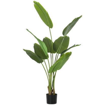 HOMCOM 160cm Tall Artificial Bird of Paradise Plant, Faux Banana Leaf Tree with PEVA Leaves and Flocking, Decorative Palm Tree in Pot for Home Office Decor, Green--ChewyGames-ChewyGames