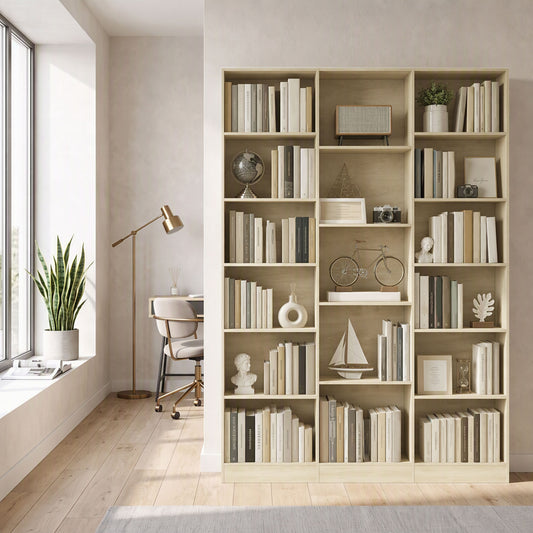 HOMCOM Bookcase with Open Storage, 6-Tier Bookshelf with Anti-Tipping Hardware, Oak