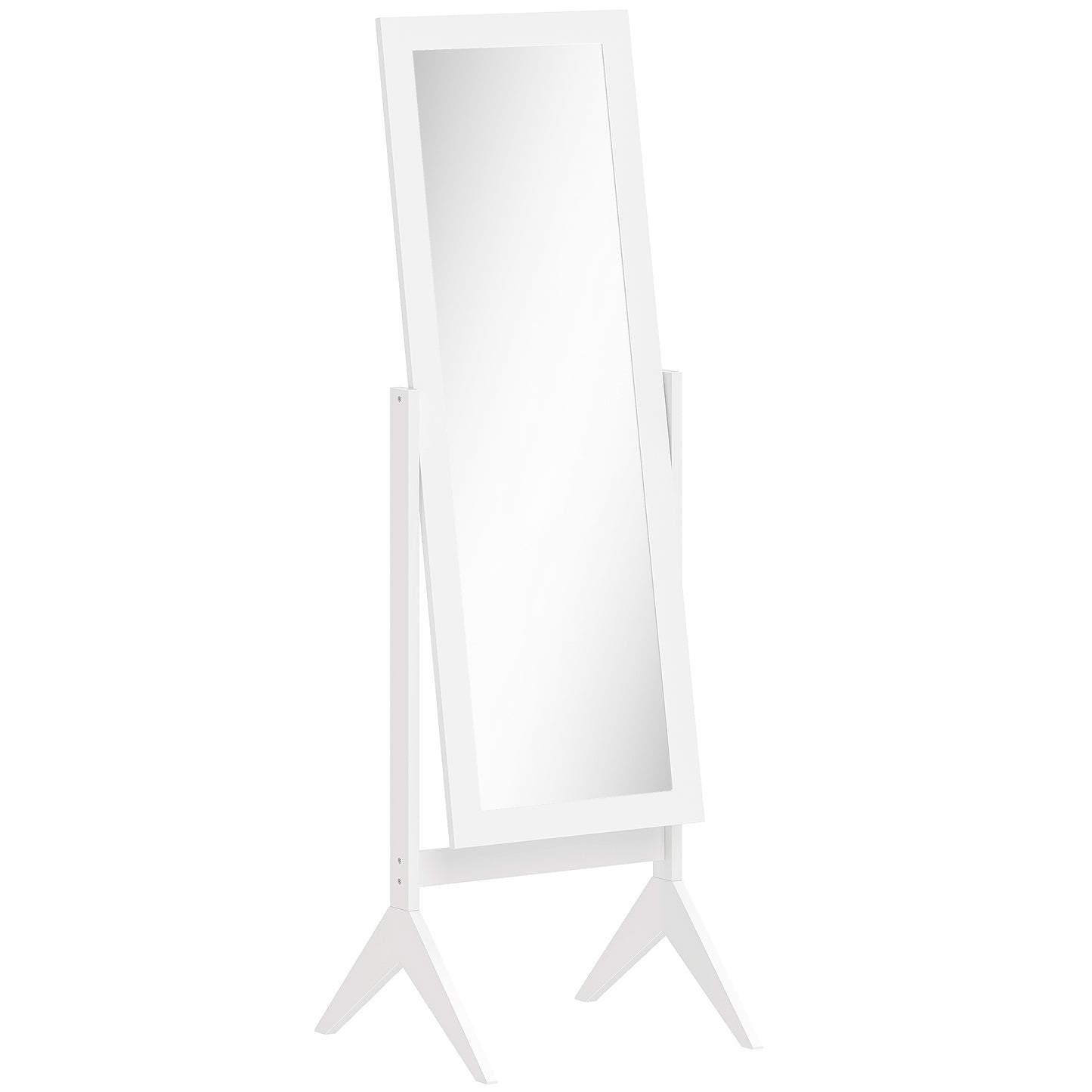 HOMCOM Full Length Mirror, Freestanding Adjustable Angle Dressing Mirror for Bedroom, Living Room, 148 x 47 cm, White