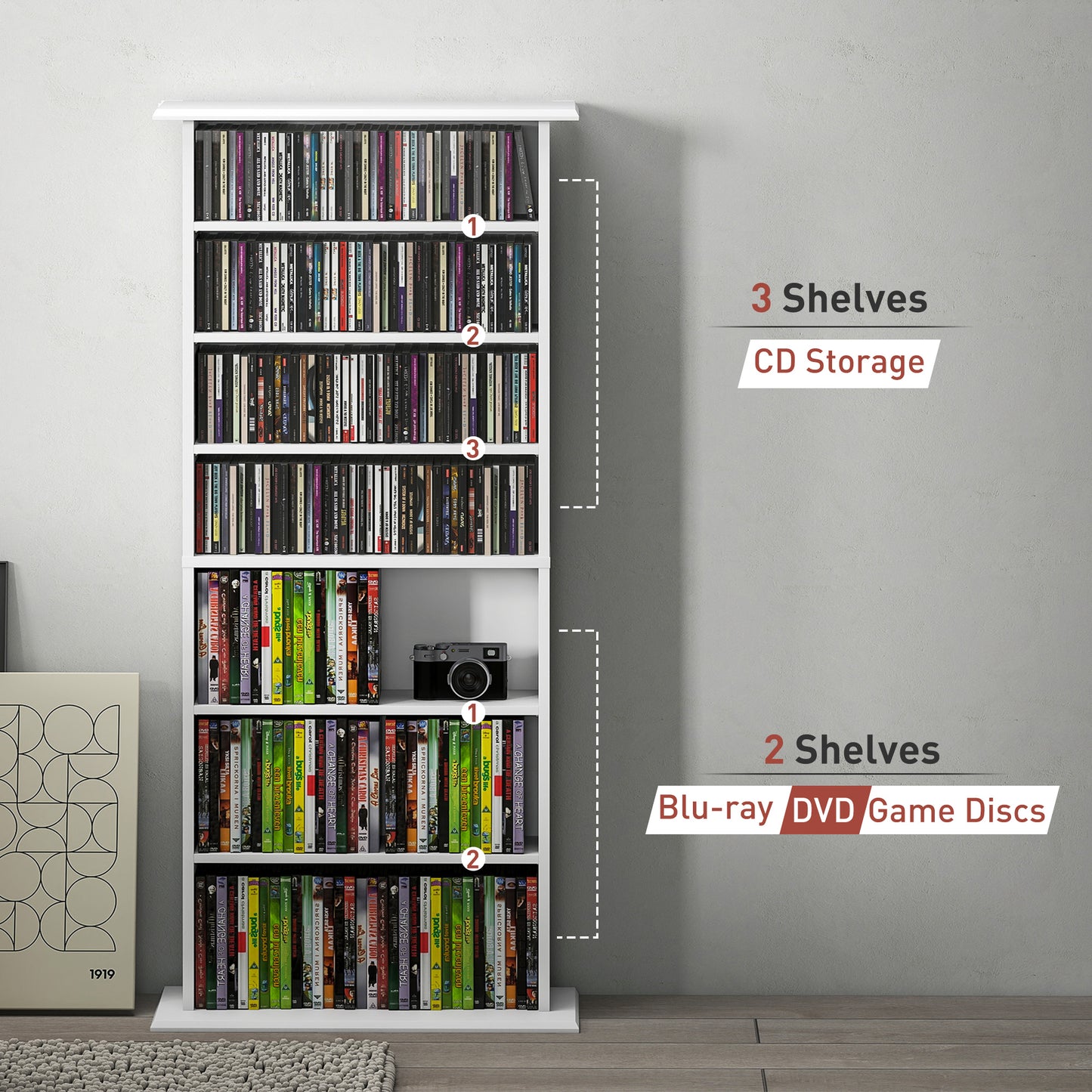 HOMCOM 360 CD Storage Unit - White