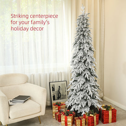 HOMCOM 7ft Snow-Covered Unlit Artificial Christmas Tree-Artificial Trees-ChewyGames-ChewyGames