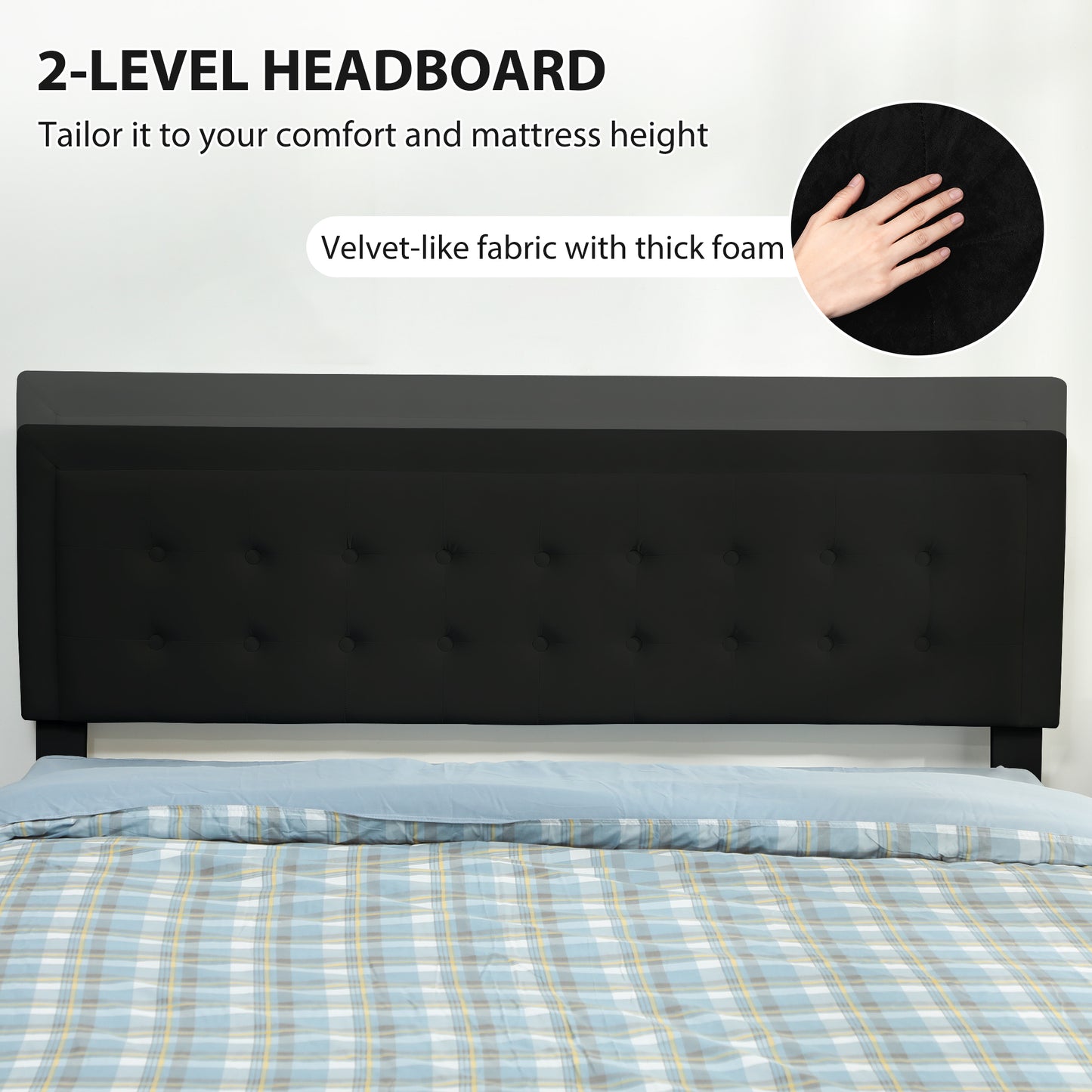 HOMCOM PU Leather King Size Ottoman Bed Frame, with Front Drawer - Black