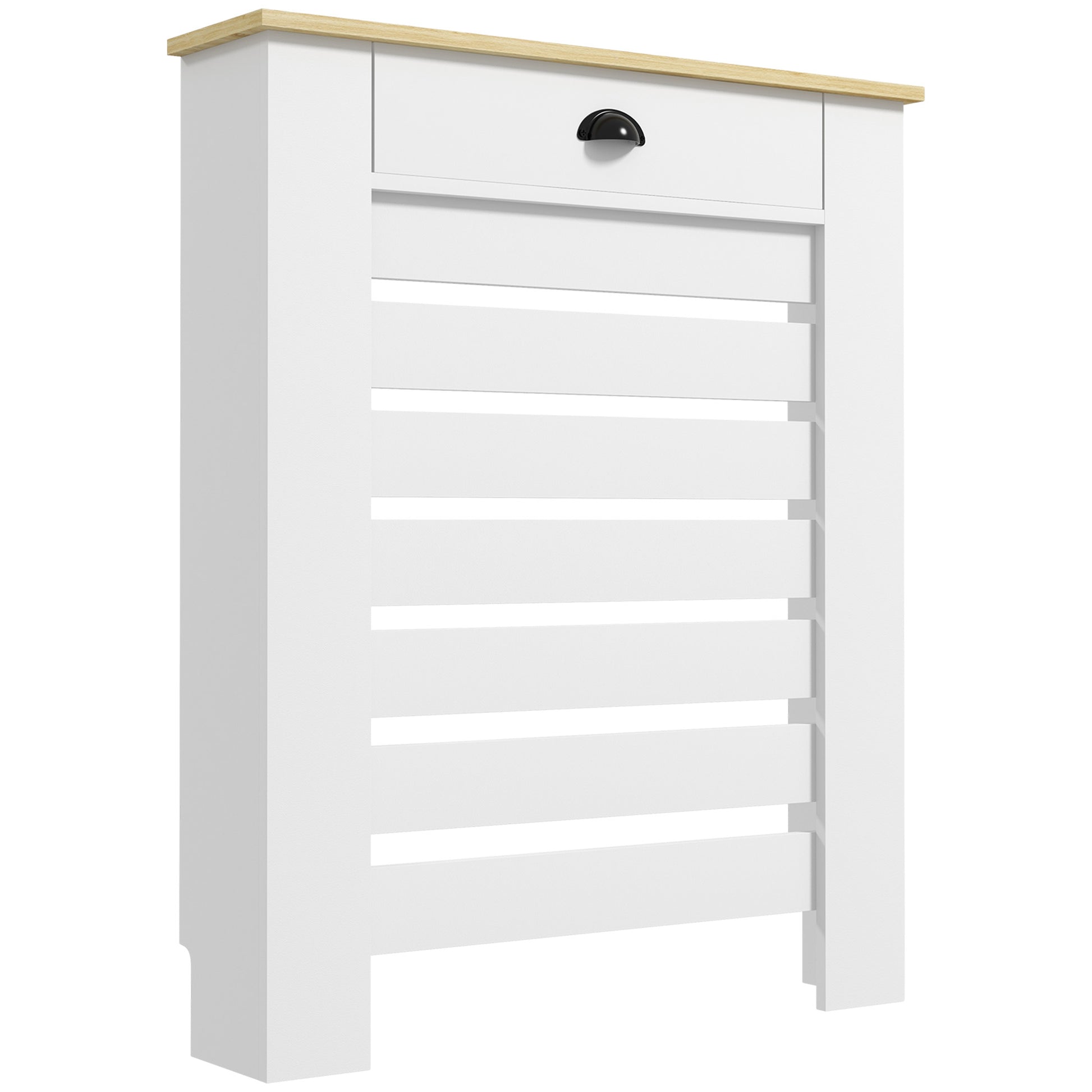 HOMCOM 95.5H x 78Wcm Radiator Cover, with Drawer - White--ChewyGames-ChewyGames