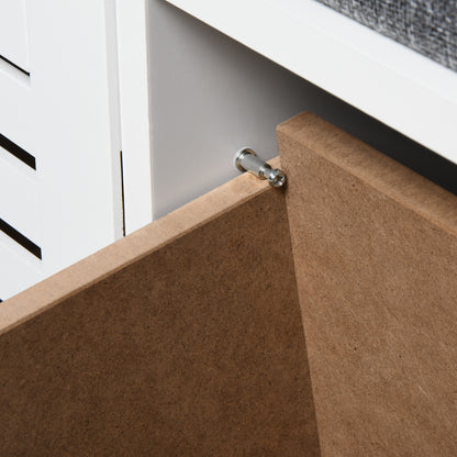 HOMCOM 3-Drawer Shoe Storage Bench - White