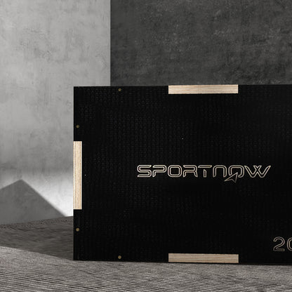 SPORTNOW Multi-Faceted Jump Box, Wooden Step Up Box, for Home, Gym, Exercise, 41/51/61cm - Black