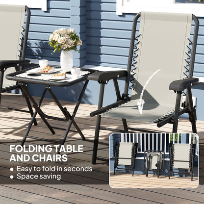 Outsunny Three-Piece Garden Table and Chair Set - Dark Grey--ChewyGames-ChewyGames