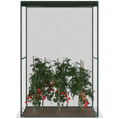Outsunny 120 x 120cm Compact Plant Cage, with Netting - Green