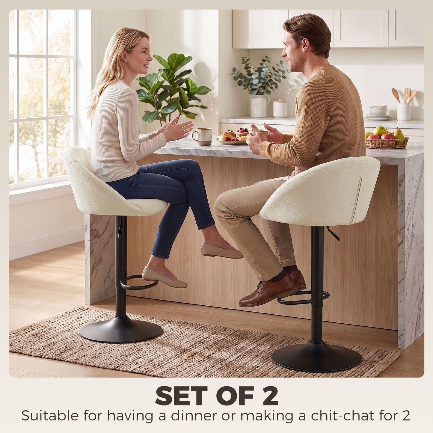 HOMCOM stool counter backs