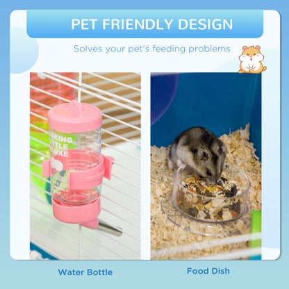 PawHut 5 Tier Hamster Cage, Gerbil Cage with Exercise Wheel, Feeder Bowl, Tube, Water Bottle, 59L x 36W x 69H cm - Blue