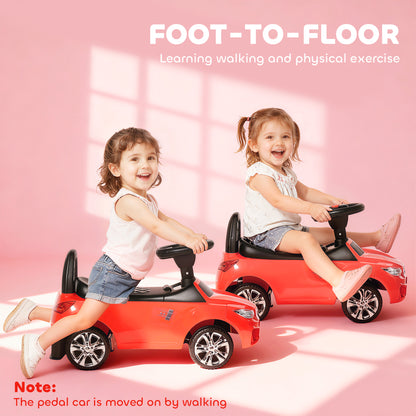 HOMCOM Ride on Car Baby Toddler Walker Foot to Floor Sliding Car Slider, Red