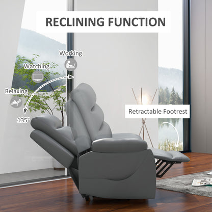 HOMCOM Electric Riser and Recliner with 8 Vibration Massage, PU Leather Power Lift Recliner Chair for Living Room with Side Pockets, Footrest, Grey
