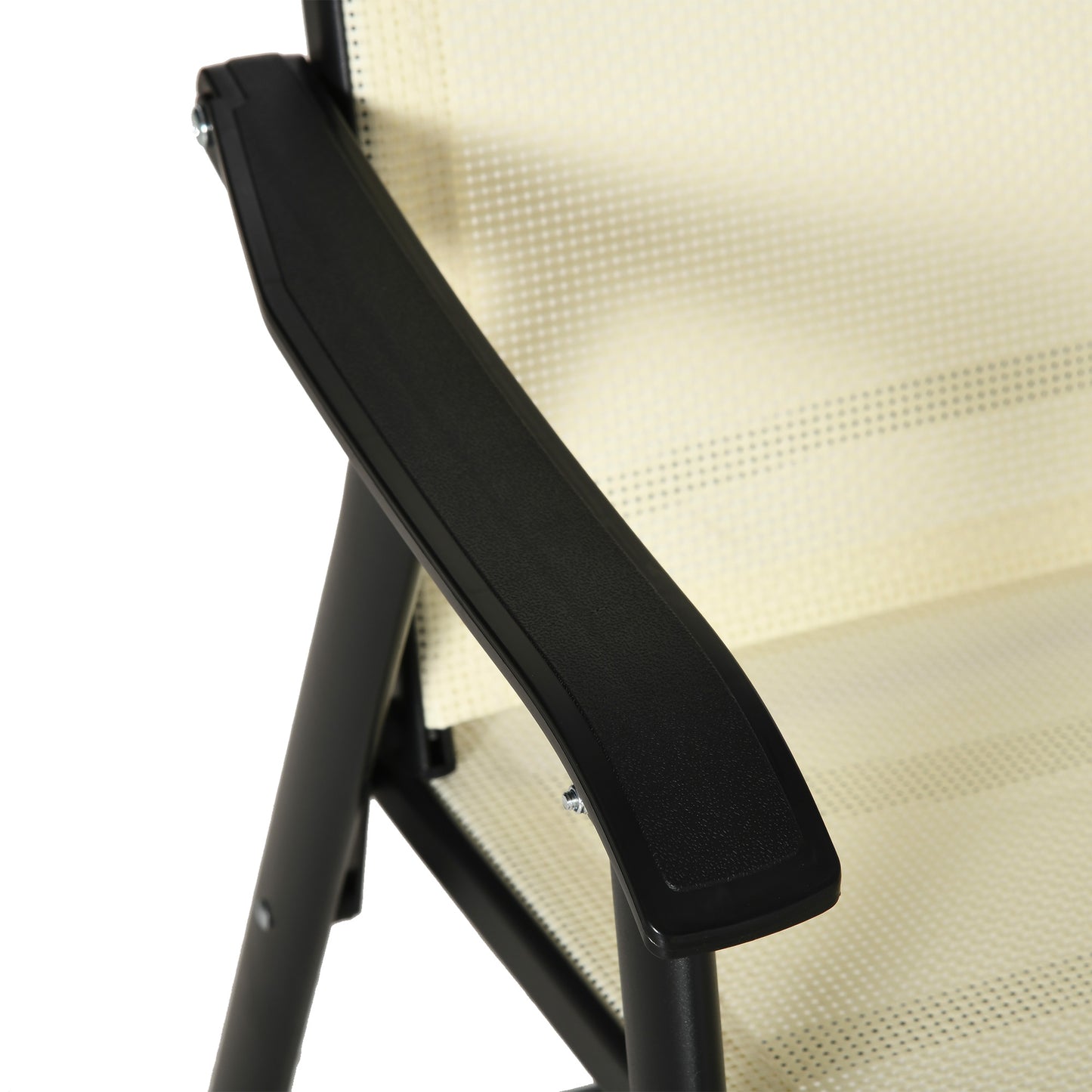 Outsunny Set of Two Folding Garden Chairs - Beige