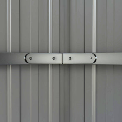 Outsunny 11 x 5.6ft Galvanised Steel Garden Shed, Metal Shed, Garden Storage Shed with Lockable Doors and Gloves for Outdoor Patio, Garden, Grey--ChewyGames-ChewyGames